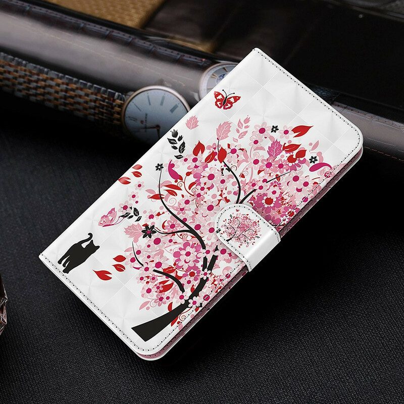 Flip Case Für Samsung Galaxy S21 FE Rosa Baum