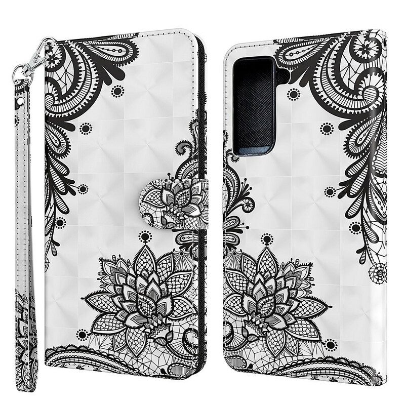 Flip Case Für Samsung Galaxy S21 FE Schicke Spitze