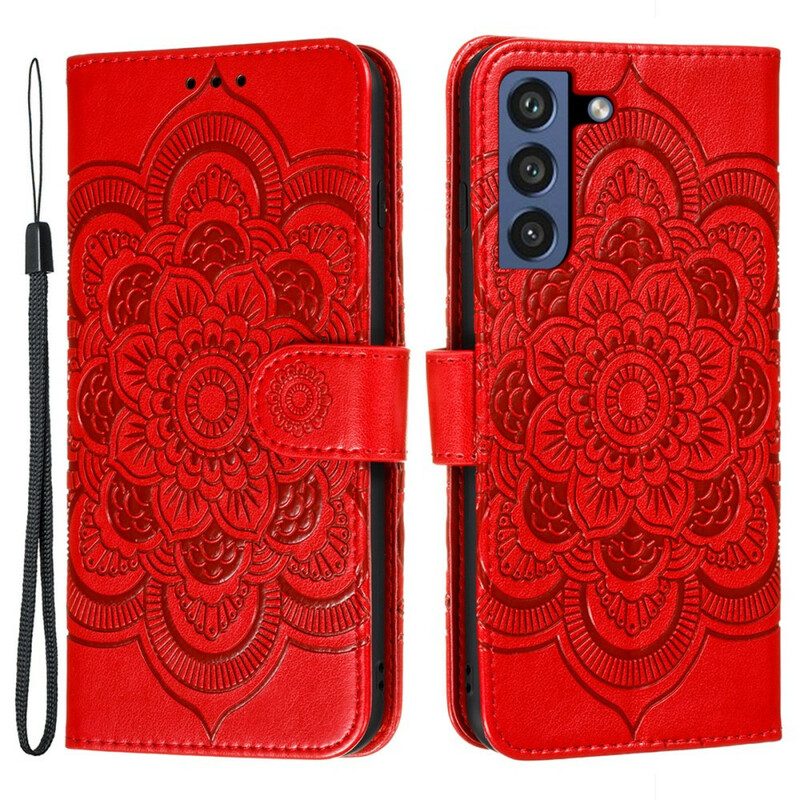 Flip Case Für Samsung Galaxy S21 FE Vollständiges Mandala