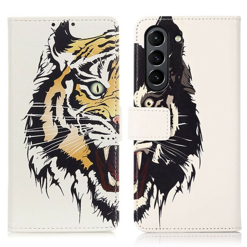 Flip Case Für Samsung Galaxy S21 FE Wilder Tiger