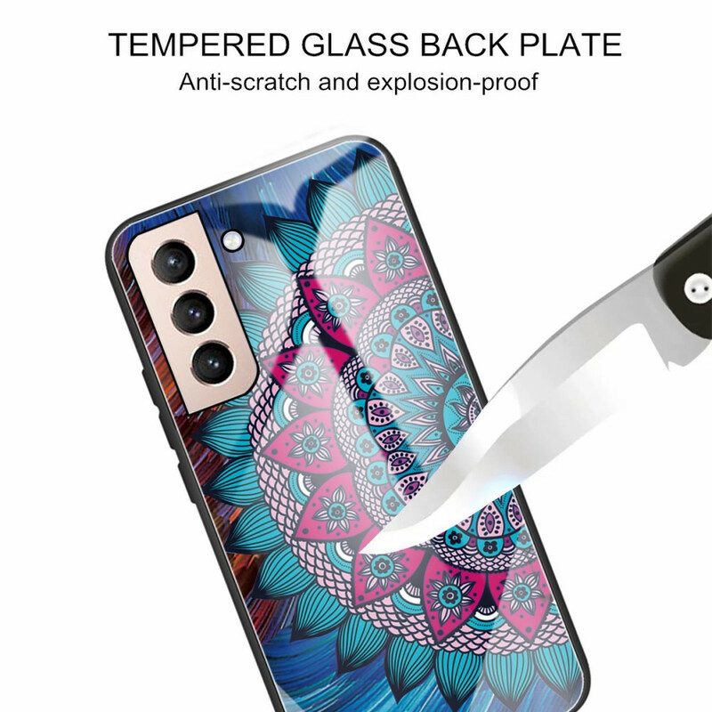 Handyhülle Für Samsung Galaxy S21 FE Mandala-gehärtetes Glas