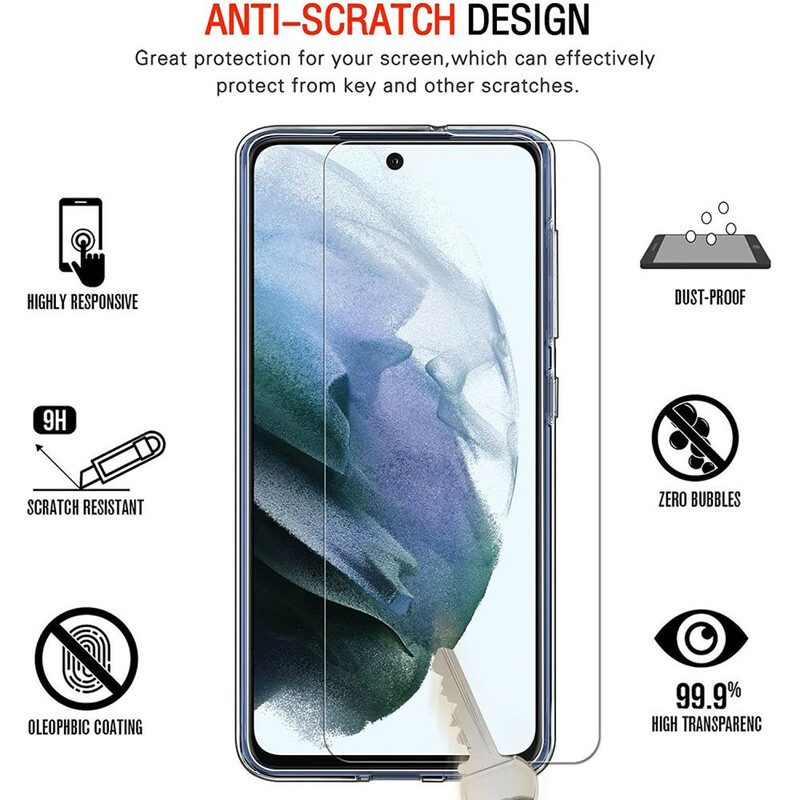 Handyhülle Für Samsung Galaxy S21 FE Und Bildschirm Aus Gehärtetem Glas