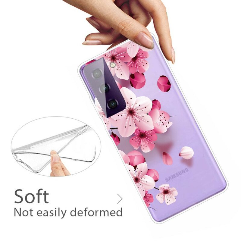 Hülle Für Samsung Galaxy S21 FE Kleine Rosa Blumen