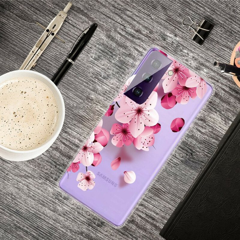 Hülle Für Samsung Galaxy S21 FE Kleine Rosa Blumen