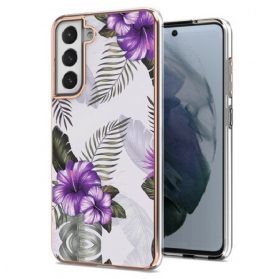 Hülle Für Samsung Galaxy S21 FE Violette Blumen