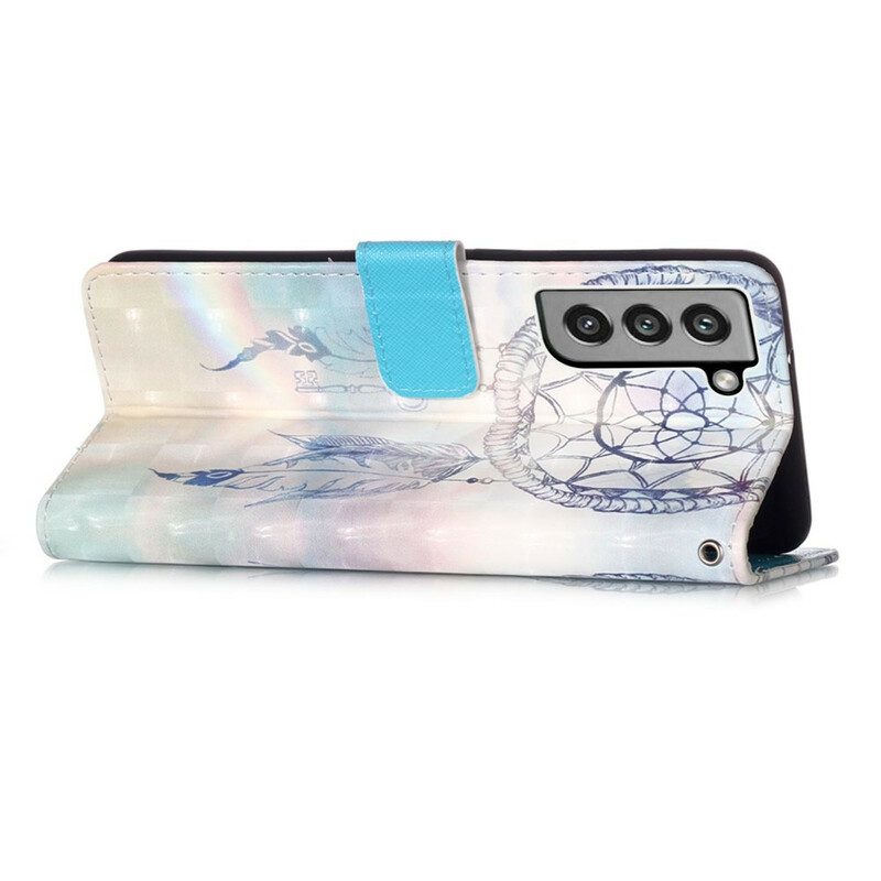 Lederhüllen Für Samsung Galaxy S21 FE Aquarell-traumfänger