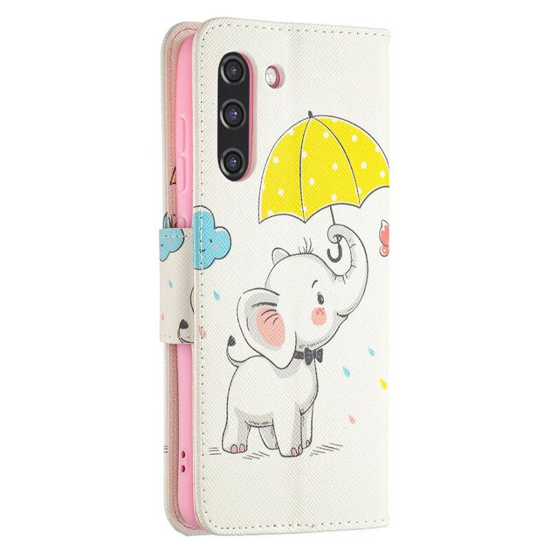 Lederhüllen Für Samsung Galaxy S21 FE Baby Elefant