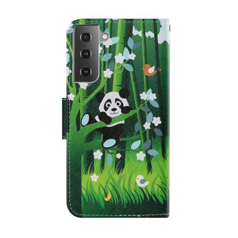 Lederhüllen Für Samsung Galaxy S21 FE Panda-spaziergang