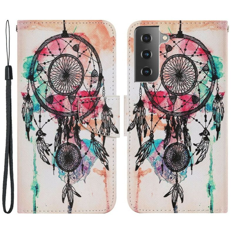 Lederhüllen Für Samsung Galaxy S21 FE Traumfänger-aquarell