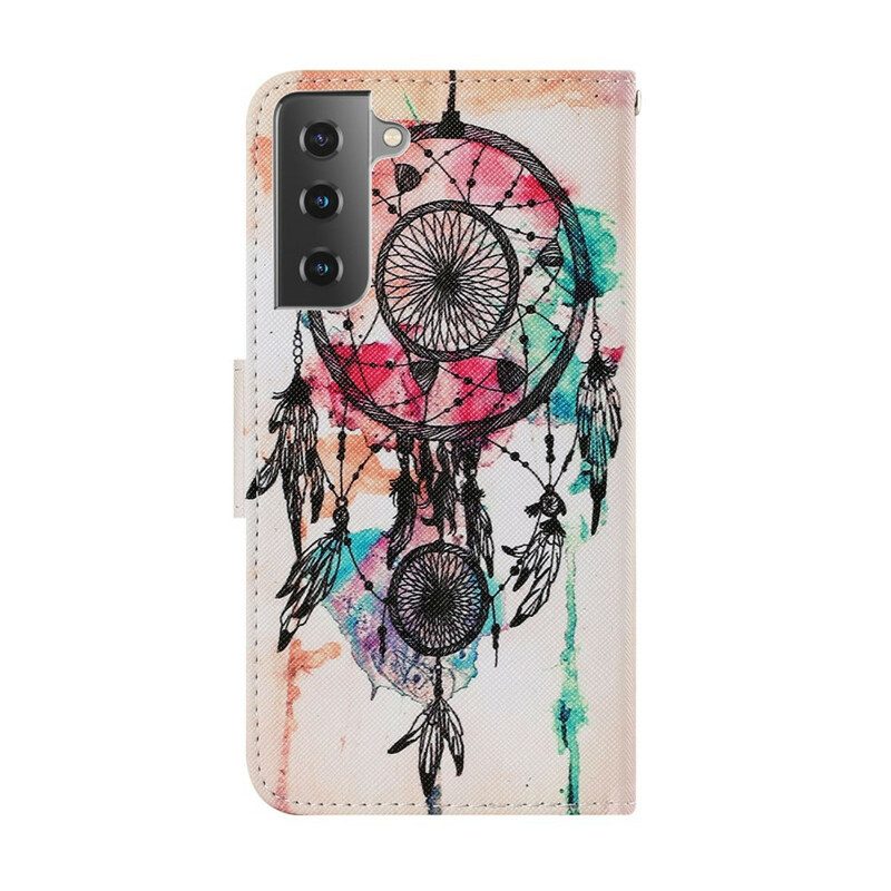 Lederhüllen Für Samsung Galaxy S21 FE Traumfänger-aquarell