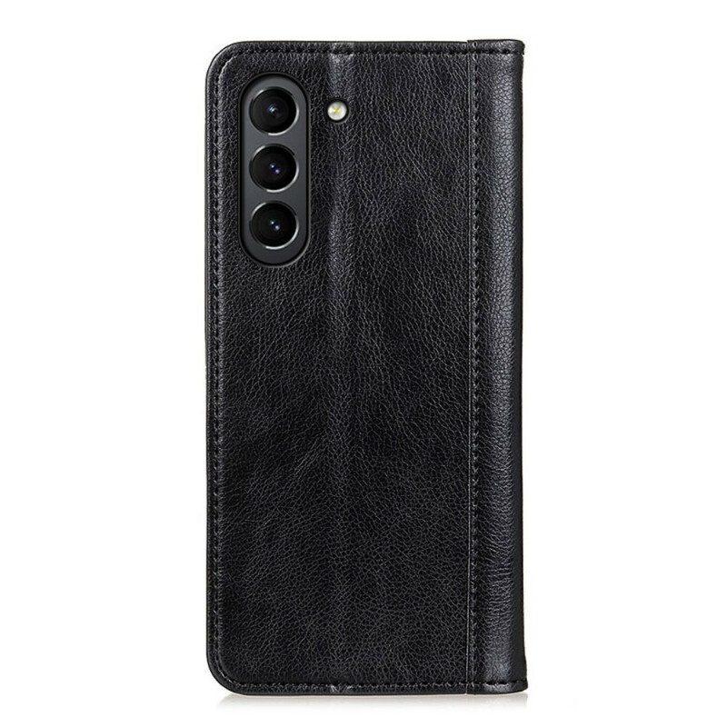 Schutzhülle Für Samsung Galaxy S21 FE Flip Case Eleganz Aus Gespaltenem Litschi-leder