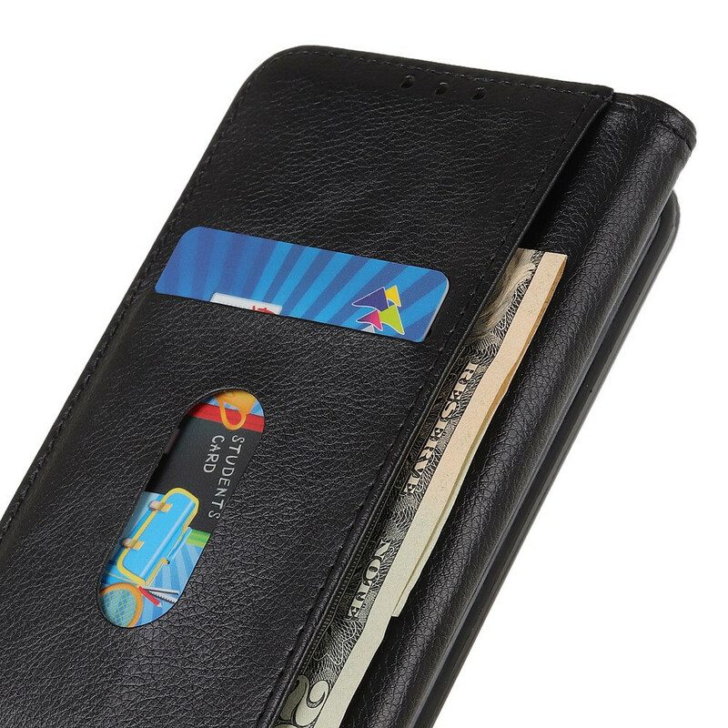 Schutzhülle Für Samsung Galaxy S21 FE Flip Case Eleganz Aus Gespaltenem Litschi-leder