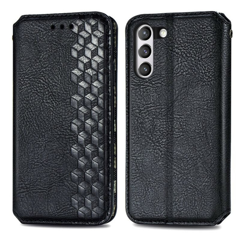 Schutzhülle Für Samsung Galaxy S21 FE Flip Case Rautenstruktur In Lederoptik