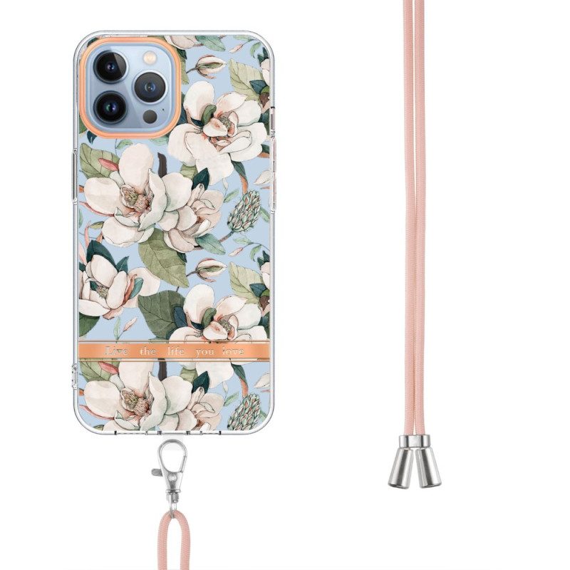 Handyhülle Für iPhone 15 Pro Max Mit Kordel Kordonblumen