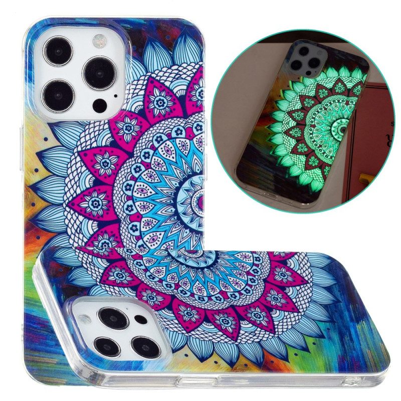 Hülle Für iPhone 15 Pro Max Fluoreszierendes Mandala