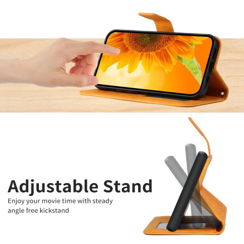 Flip Case Für Poco M5 Sonnenblume Mit Schlüsselband