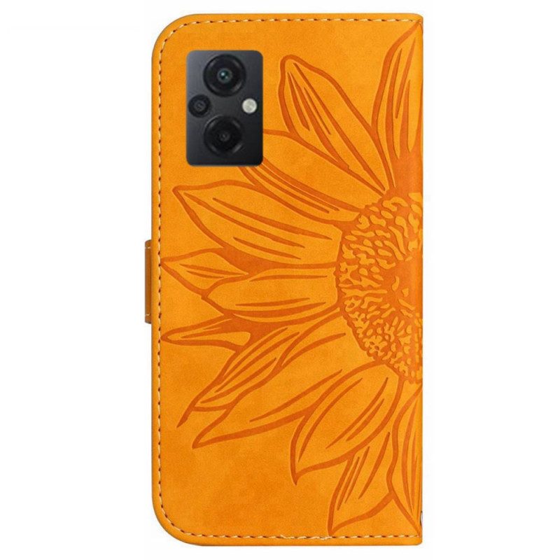 Flip Case Für Poco M5 Sonnenblume Mit Schlüsselband