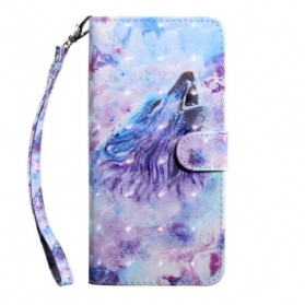 Flip Case Für Samsung Galaxy A51 5G Aquarell-wolf