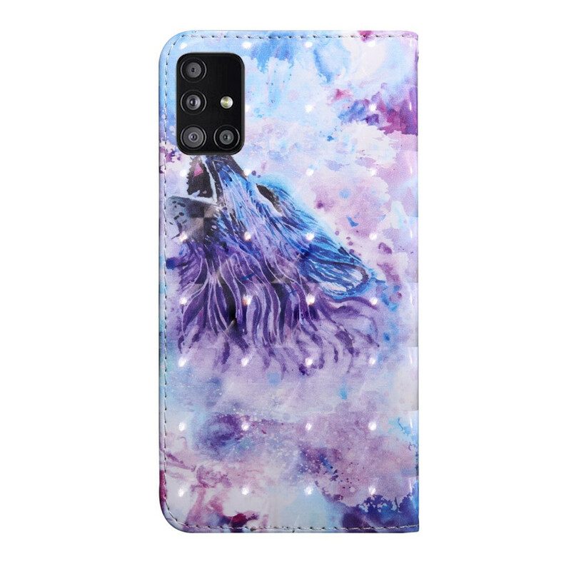 Flip Case Für Samsung Galaxy A51 5G Aquarell-wolf