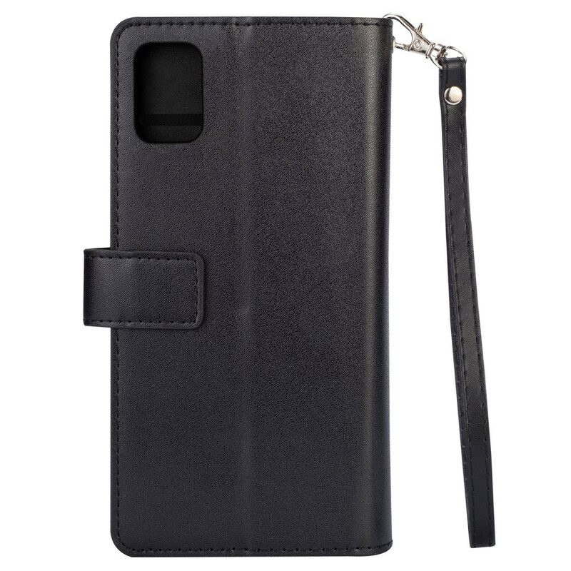 Flip Case Für Samsung Galaxy A51 5G Geldbörse Mit Umhängeband