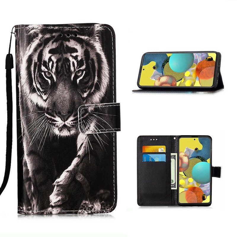 Flip Case Für Samsung Galaxy A51 5G Nachttiger