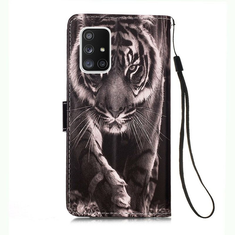 Flip Case Für Samsung Galaxy A51 5G Nachttiger