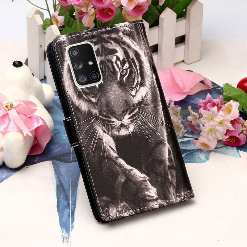 Flip Case Für Samsung Galaxy A51 5G Nachttiger