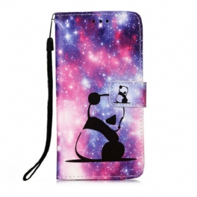 Flip Case Für Samsung Galaxy A51 5G Panda-galaxie