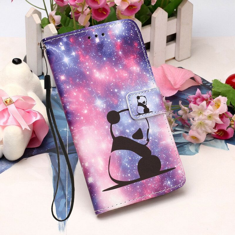 Flip Case Für Samsung Galaxy A51 5G Panda-galaxie