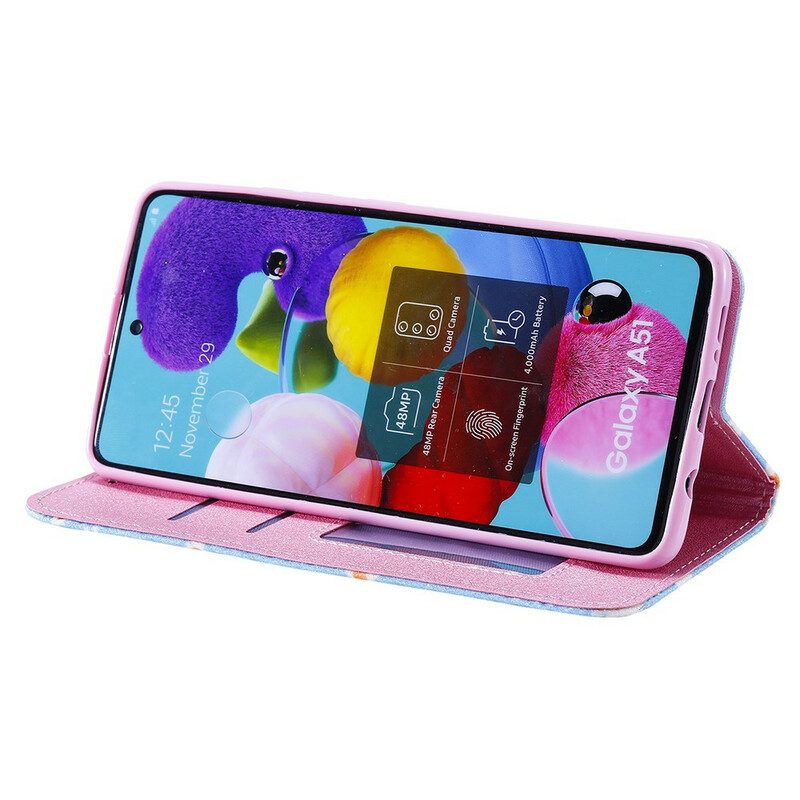 Schutzhülle Für Samsung Galaxy A51 5G Flip Case Gänseblümchen Aus Kunstleder