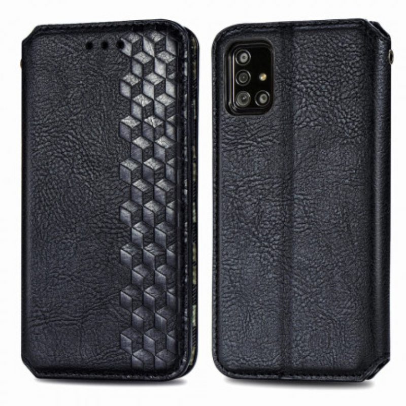 Schutzhülle Für Samsung Galaxy A51 5G Flip Case Rautenstruktur In Lederoptik