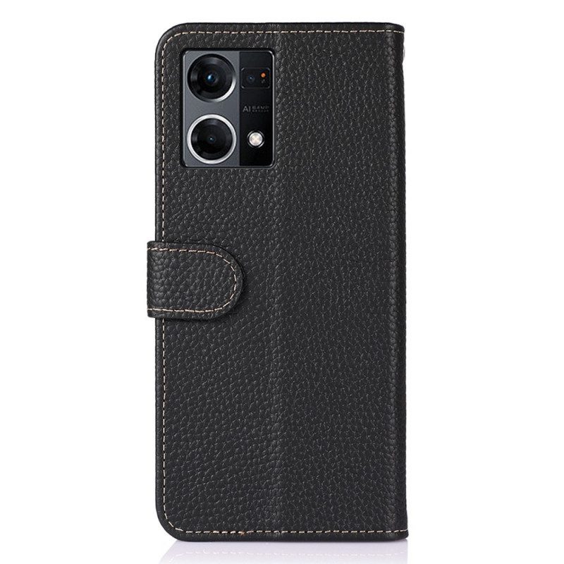 Flip Case Für Oppo Reno 7 Khazneh Litschi-leder