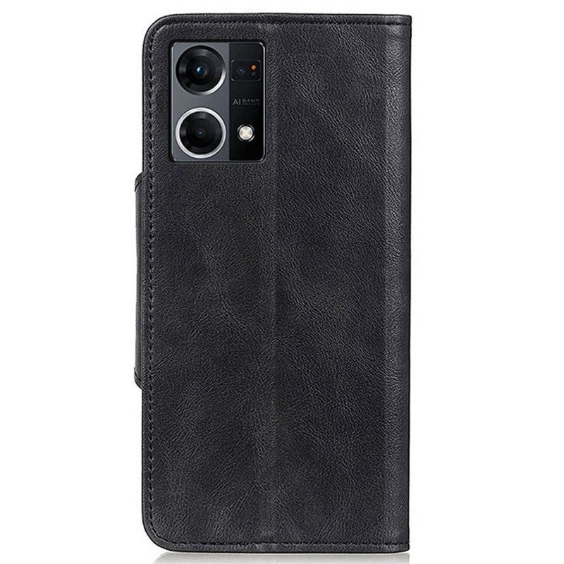 Flip Case Für Oppo Reno 7 Knopf Aus Kunstleder