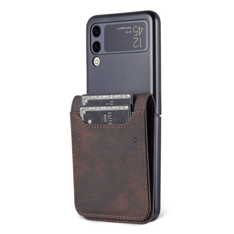 Case Für Samsung Galaxy Z Flip 3 5G Flip Case Kartenhalter Und Riemen In Lederoptik Azns