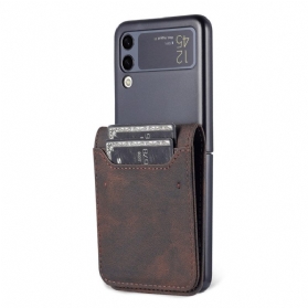 Case Für Samsung Galaxy Z Flip 3 5G Flip Case Kartenhalter Und Riemen In Lederoptik Azns