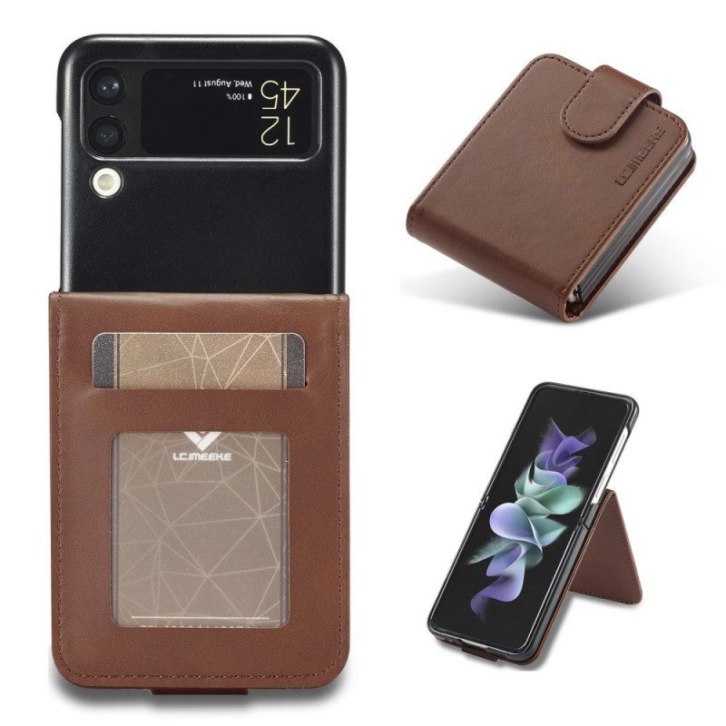 Case Für Samsung Galaxy Z Flip 3 5G Flip Case Kartenhalter Und Verschluss Lc.imeeke