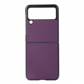 Handyhülle Für Samsung Galaxy Z Flip 3 5G Flip Case Echtes Litschi-leder