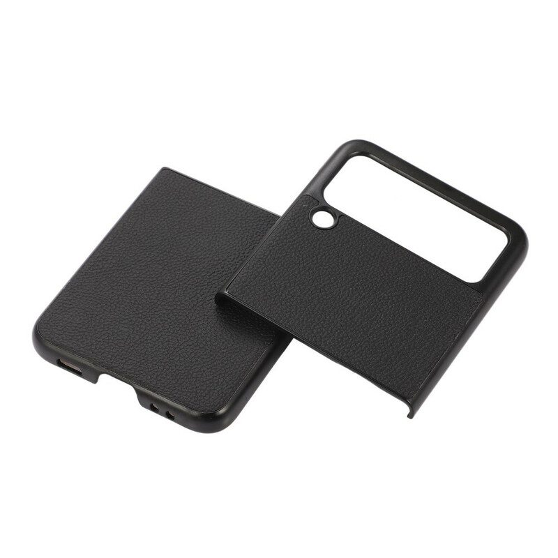 Handyhülle Für Samsung Galaxy Z Flip 3 5G Flip Case Echtes Litschi-leder