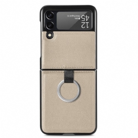 Handyhülle Für Samsung Galaxy Z Flip 3 5G Flip Case Ledereffekt Mit Ring