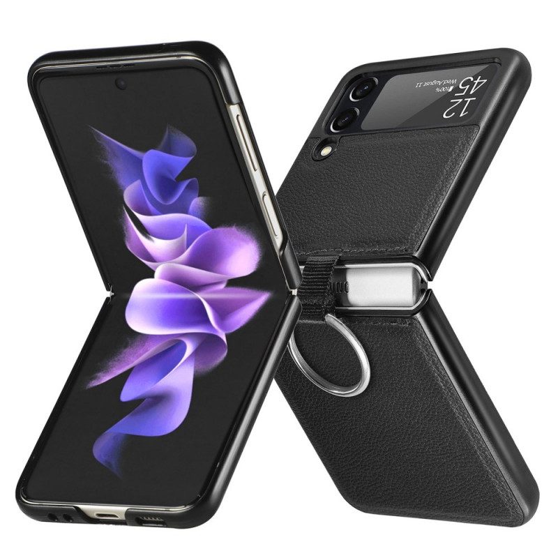 Handyhülle Für Samsung Galaxy Z Flip 3 5G Flip Case Ledereffekt Mit Ring