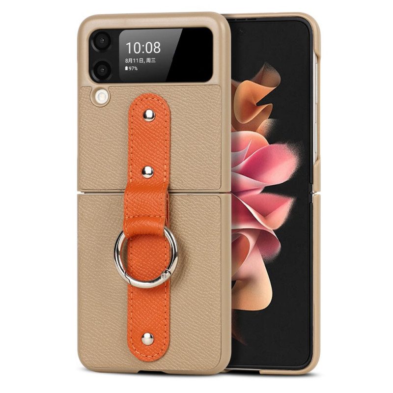 Handyhülle Für Samsung Galaxy Z Flip 3 5G Flip Case Ringhalter Und Kordel