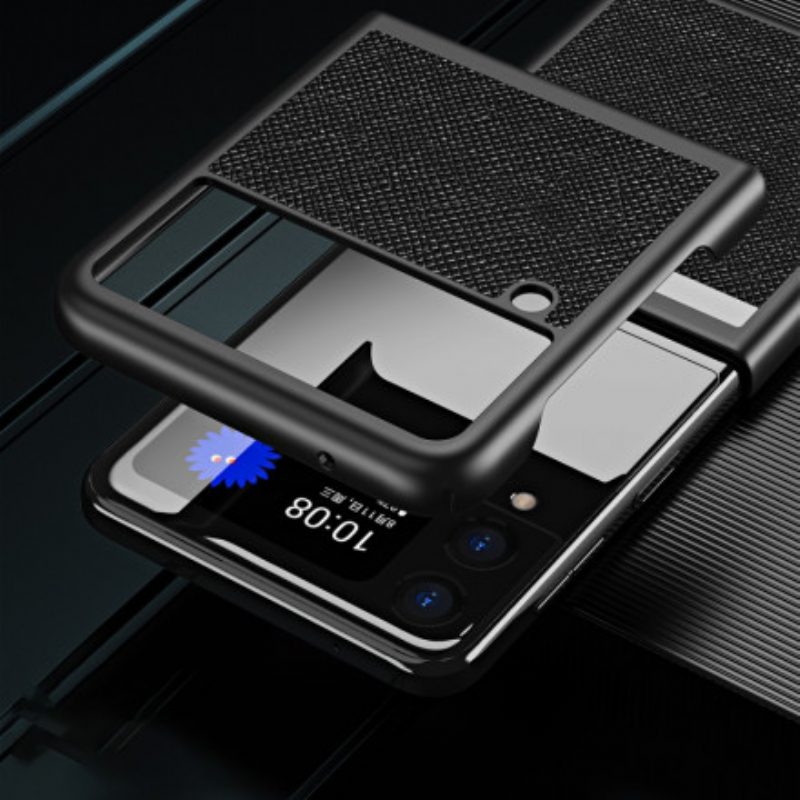 Handyhülle Für Samsung Galaxy Z Flip 3 5G Flip Case Strukturierter Lederstil