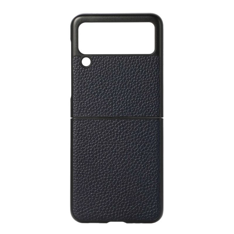 Hülle Für Samsung Galaxy Z Flip 3 5G Flip Case Echtes Litschifarbenes Leder