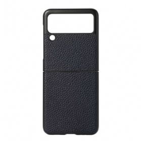 Hülle Für Samsung Galaxy Z Flip 3 5G Flip Case Echtes Litschifarbenes Leder