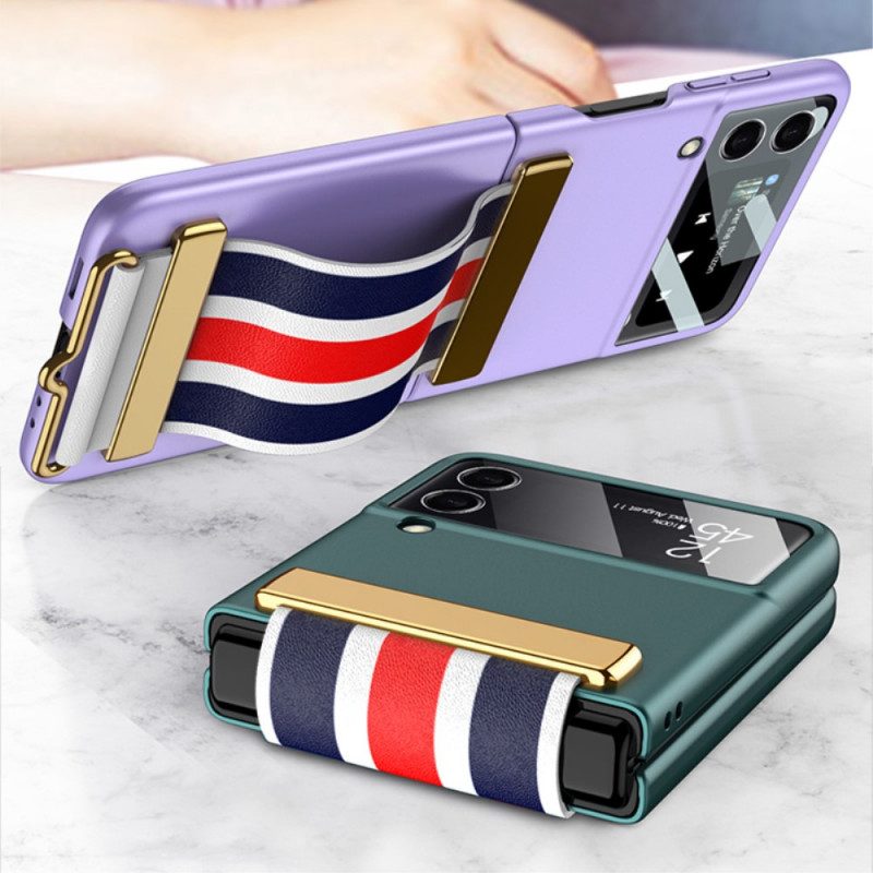 Hülle Für Samsung Galaxy Z Flip 3 5G Flip Case Gehärtetes Glas Und Gkk-armband