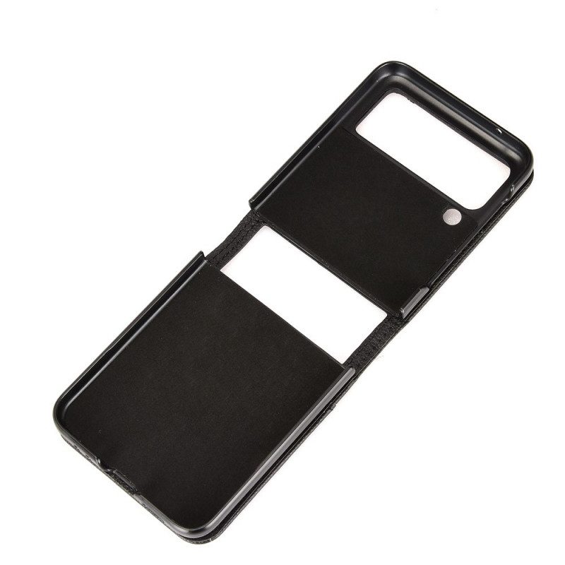 Hülle Für Samsung Galaxy Z Flip 3 5G Flip Case Kartenetui Aus Litschi-leder Im Stil