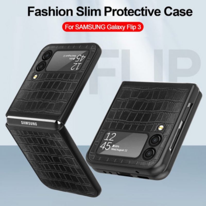 Hülle Für Samsung Galaxy Z Flip 3 5G Flip Case Krokodilleder-stil