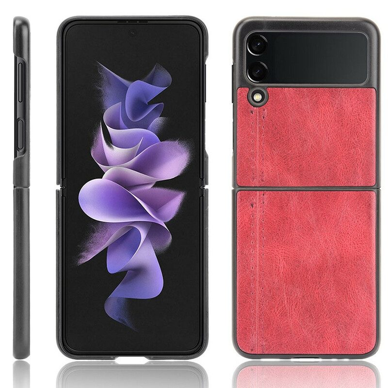 Hülle Für Samsung Galaxy Z Flip 3 5G Flip Case Nähte Aus Kunstleder