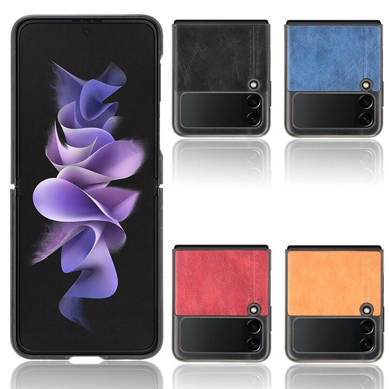 Hülle Für Samsung Galaxy Z Flip 3 5G Flip Case Nähte Aus Kunstleder