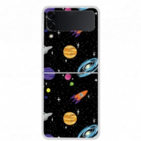 Hülle Für Samsung Galaxy Z Flip 3 5G Flip Case Planet Galaxie